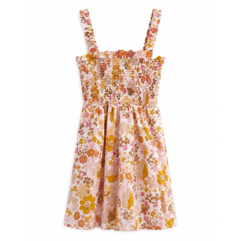 Altar’d State Size S Floral Smocked Sundress Pink Mustard Boho Cottagecore